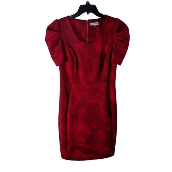 Women's 12 Red Calvin Klein Cocktail Dress New with Tags - Picture 1 of 10